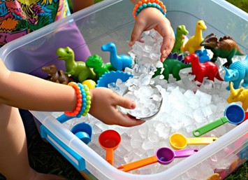 Sensory Ice Bin - 10 Cool Kids Activities Using Reddyice